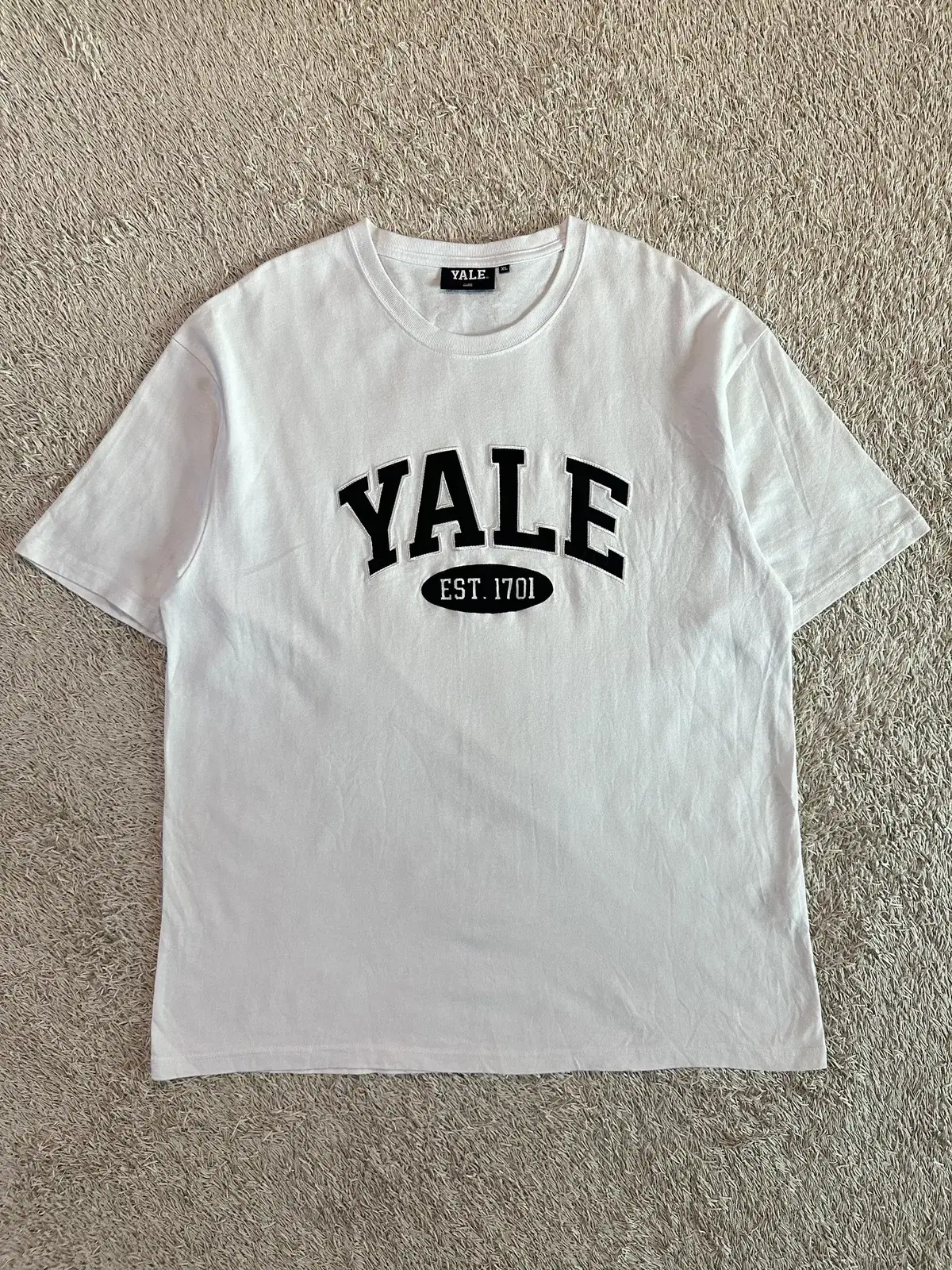 [XL] 예일 YALE 2 TONE ARCH 빅로고 반팔 티셔츠 화이트